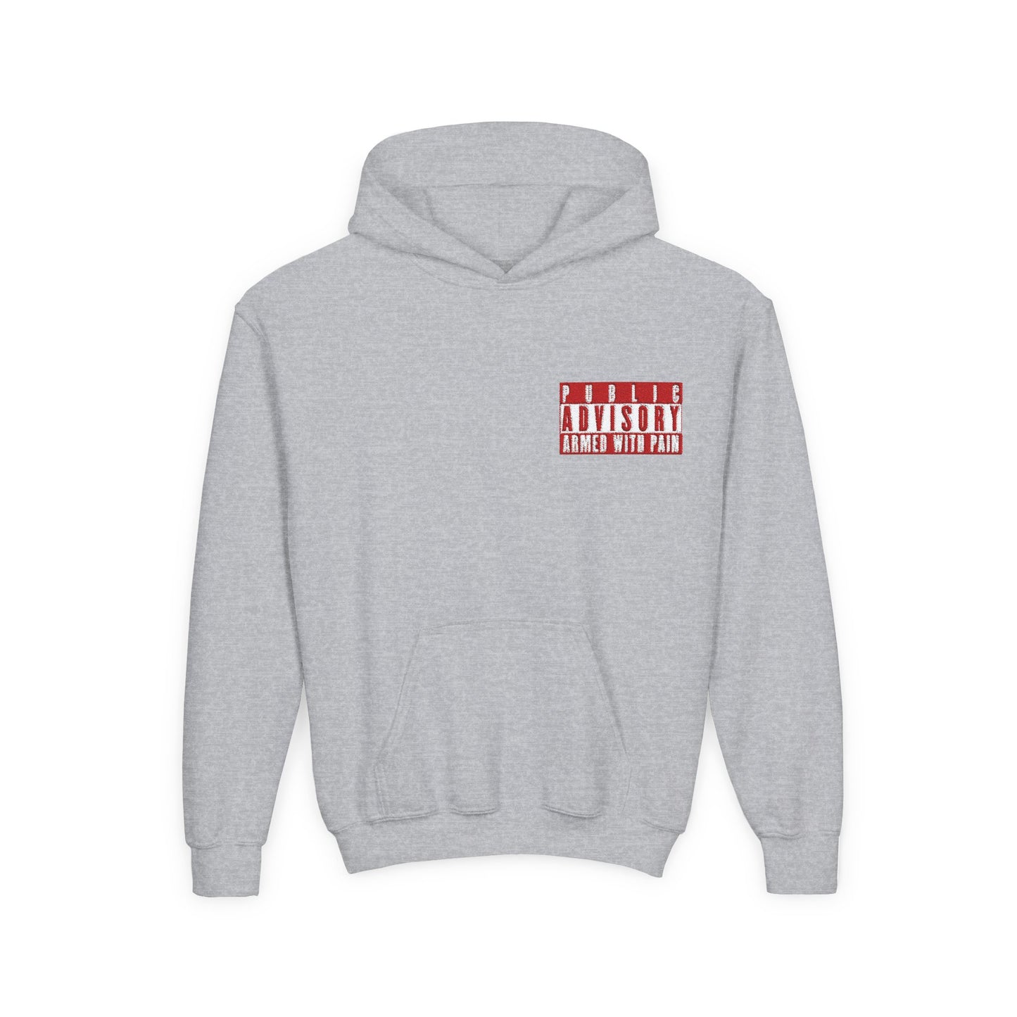 Armed With Pain “Public Advisory” Kids Hoodie