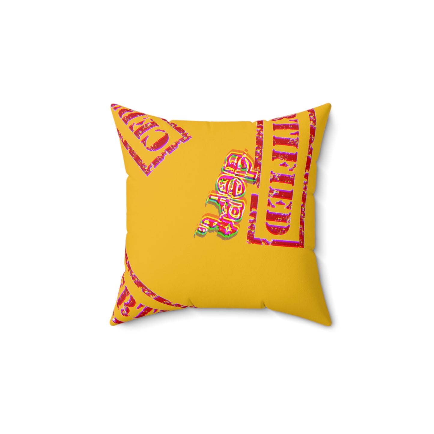 Certified “Certified” Faux Suede Pillow