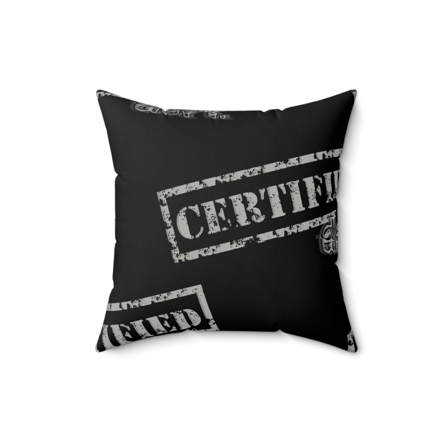 Certified Dept. “Therefore” Faux Suede Pillow
