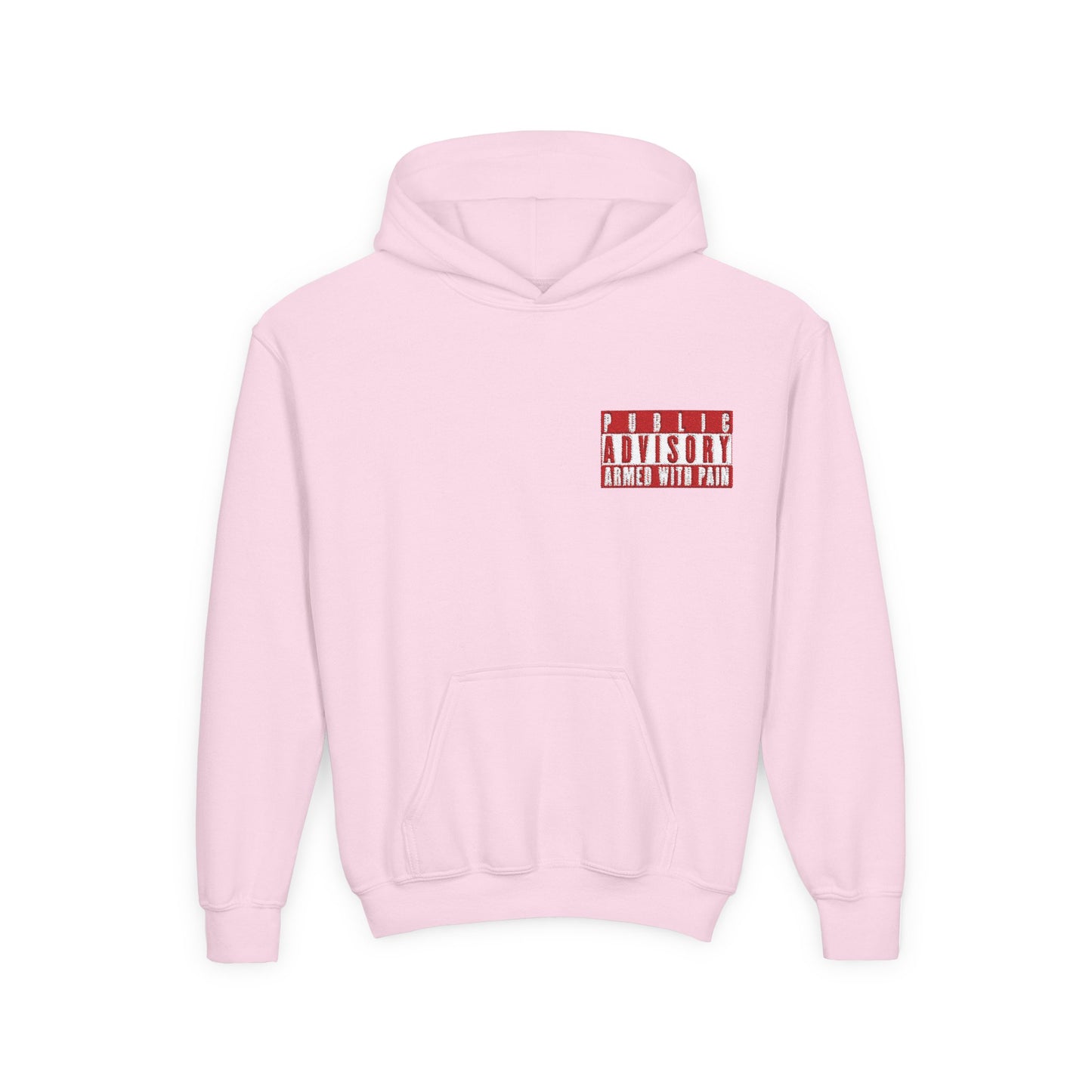 Armed With Pain “Public Advisory” Kids Hoodie