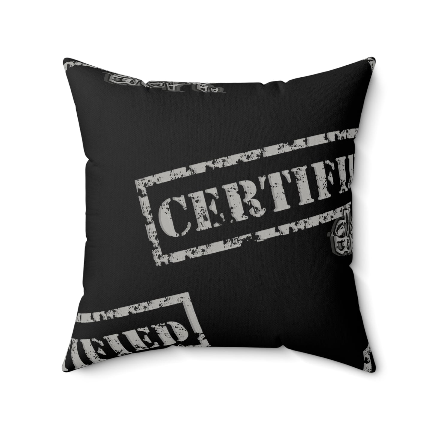 Certified Dept. “Therefore” Faux Suede Pillow