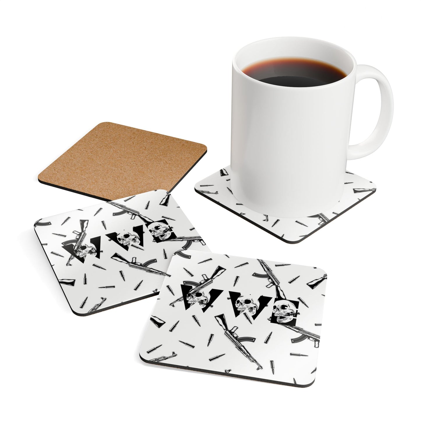 War With Everybody "Loaded With Truth" Corkwood Coaster Set