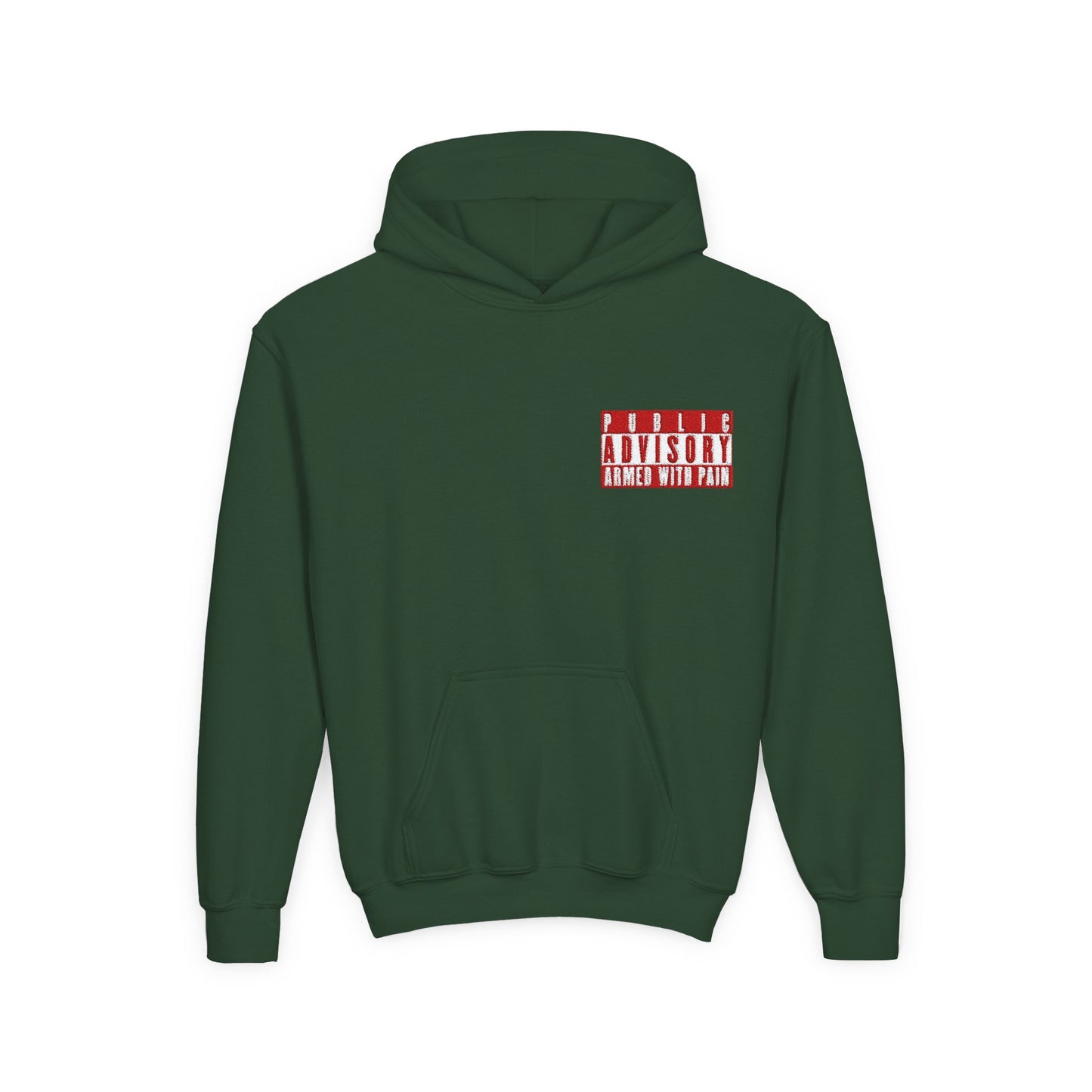 Armed With Pain “Public Advisory” Kids Hoodie