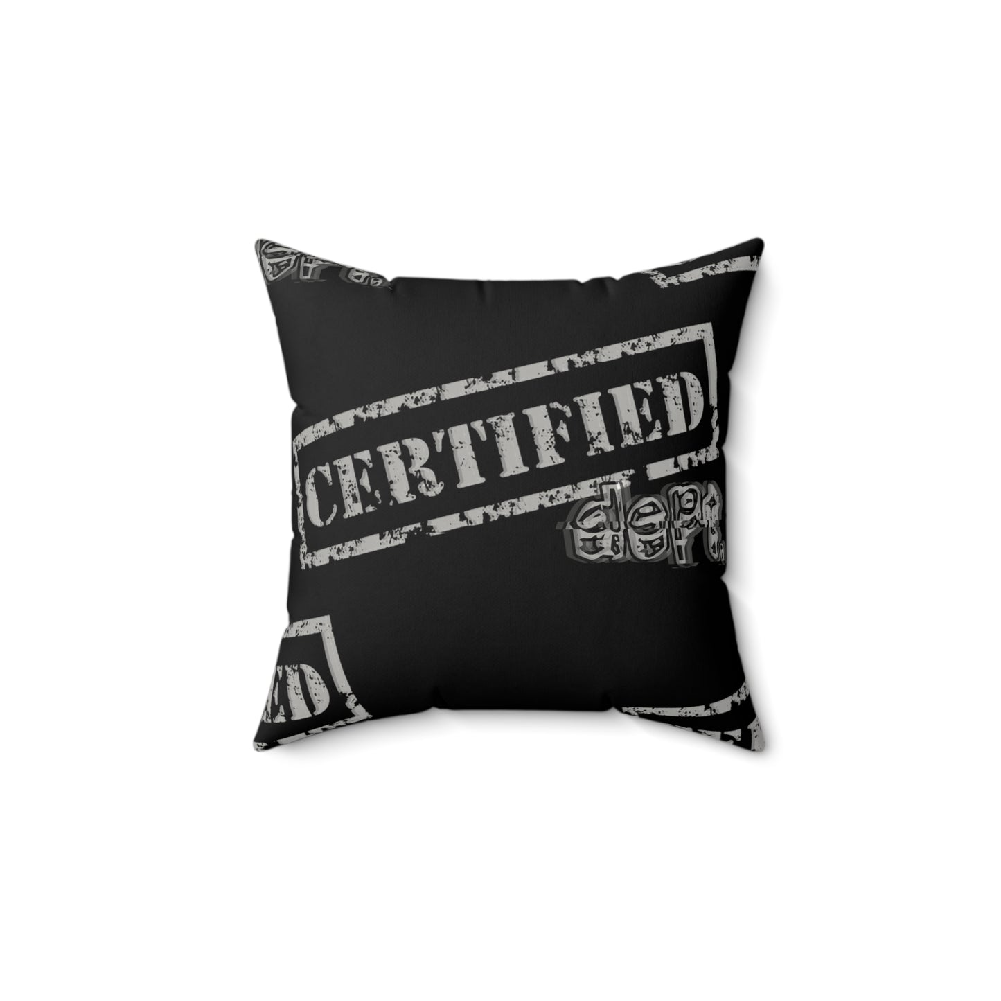 Certified Dept. “Therefore” Faux Suede Pillow