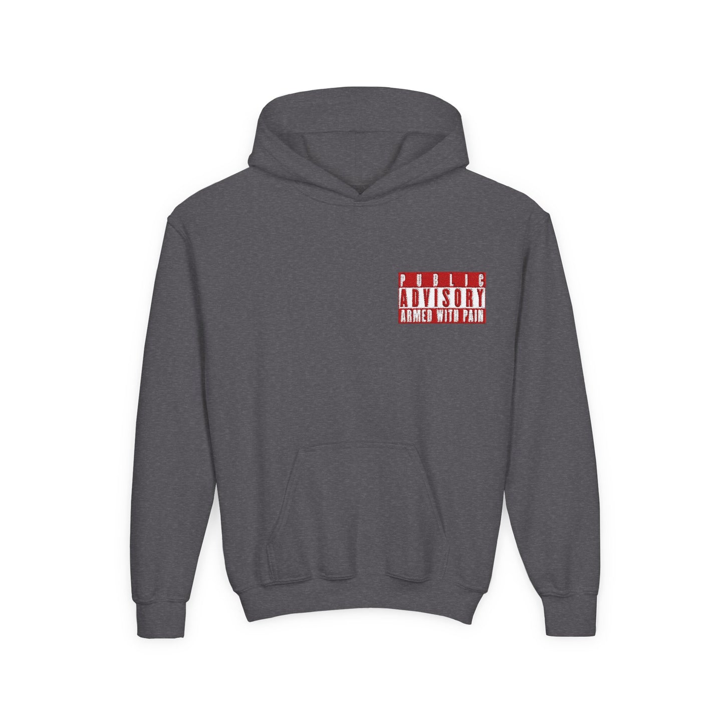 Armed With Pain “Public Advisory” Kids Hoodie