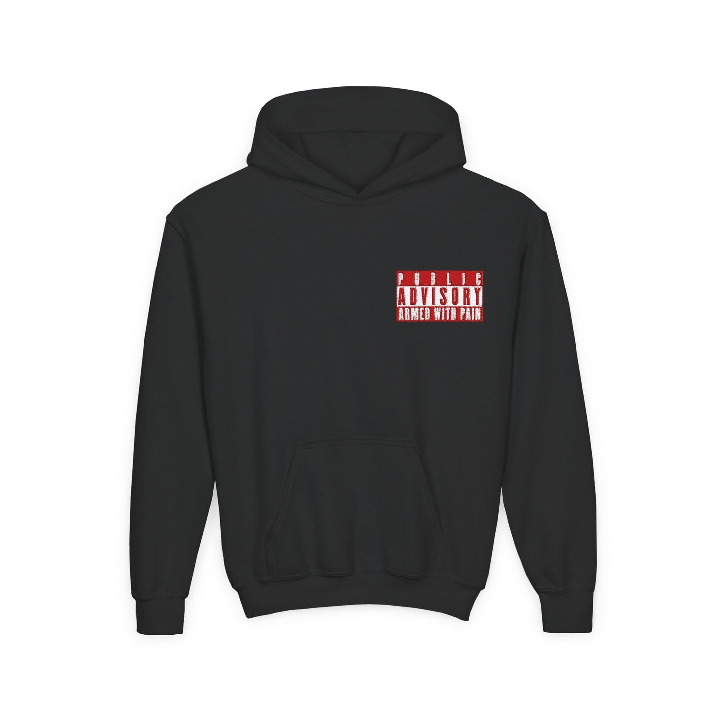 Armed With Pain “Public Advisory” Kids Hoodie