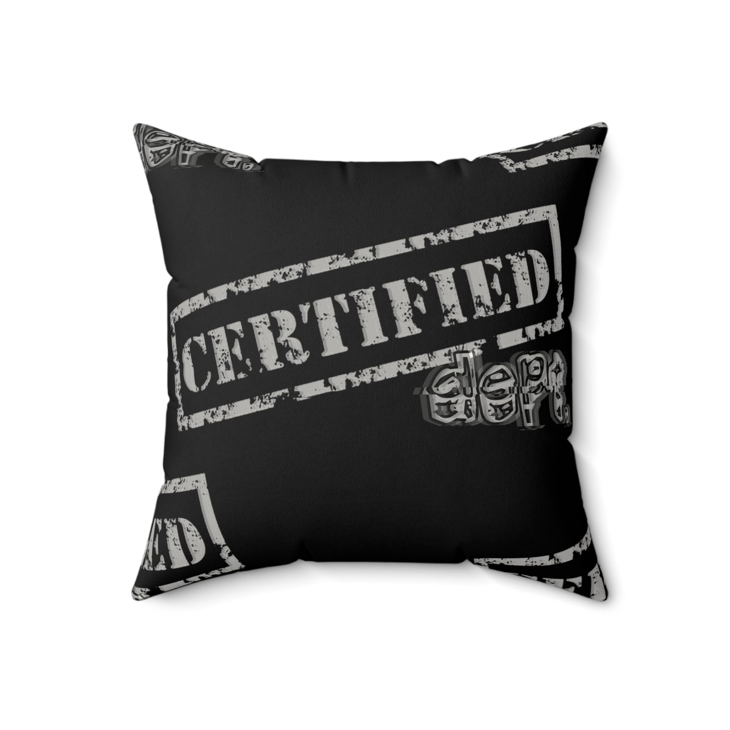 Certified Dept. “Therefore” Faux Suede Pillow