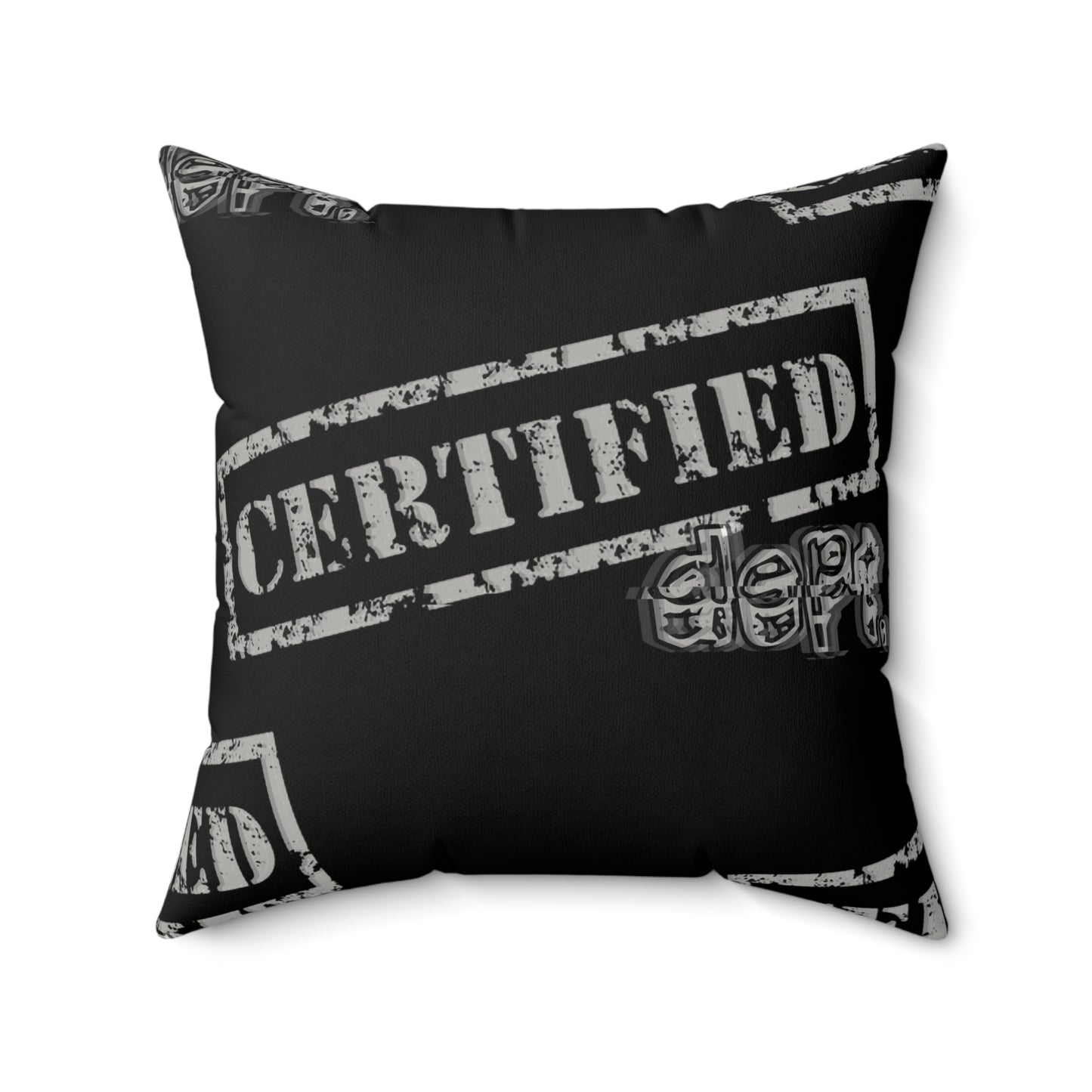 Certified Dept. “Therefore” Faux Suede Pillow