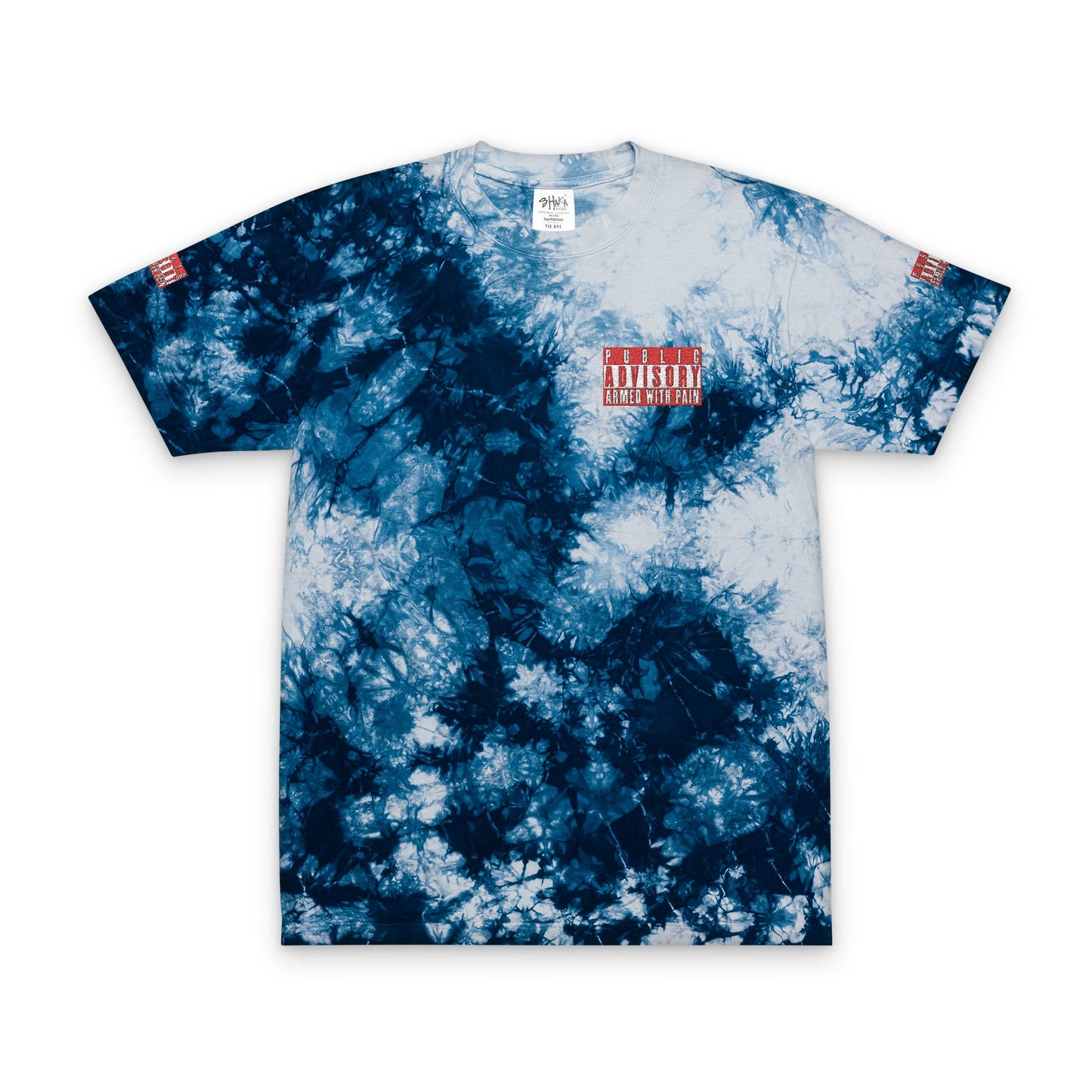 Armed With Pain “Public Advisory” Oversized Tie-Dye T-Shirt (Embroidery)