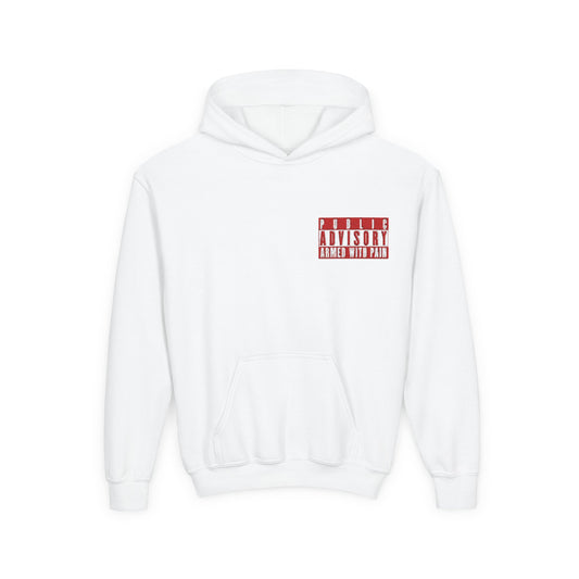 Armed With Pain “Public Advisory” Kids Hoodie