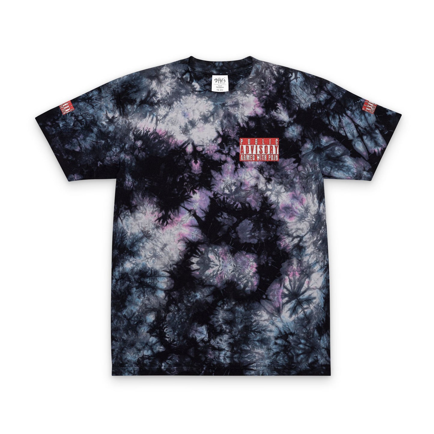 Armed With Pain “Public Advisory” Oversized Tie-Dye T-Shirt (Embroidery)