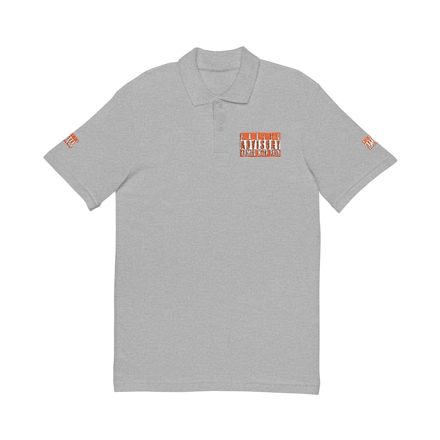 Armed With Pain “Public Advisory” 
Polo Shirt