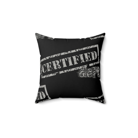 Certified Dept. “Therefore” Faux Suede Pillow