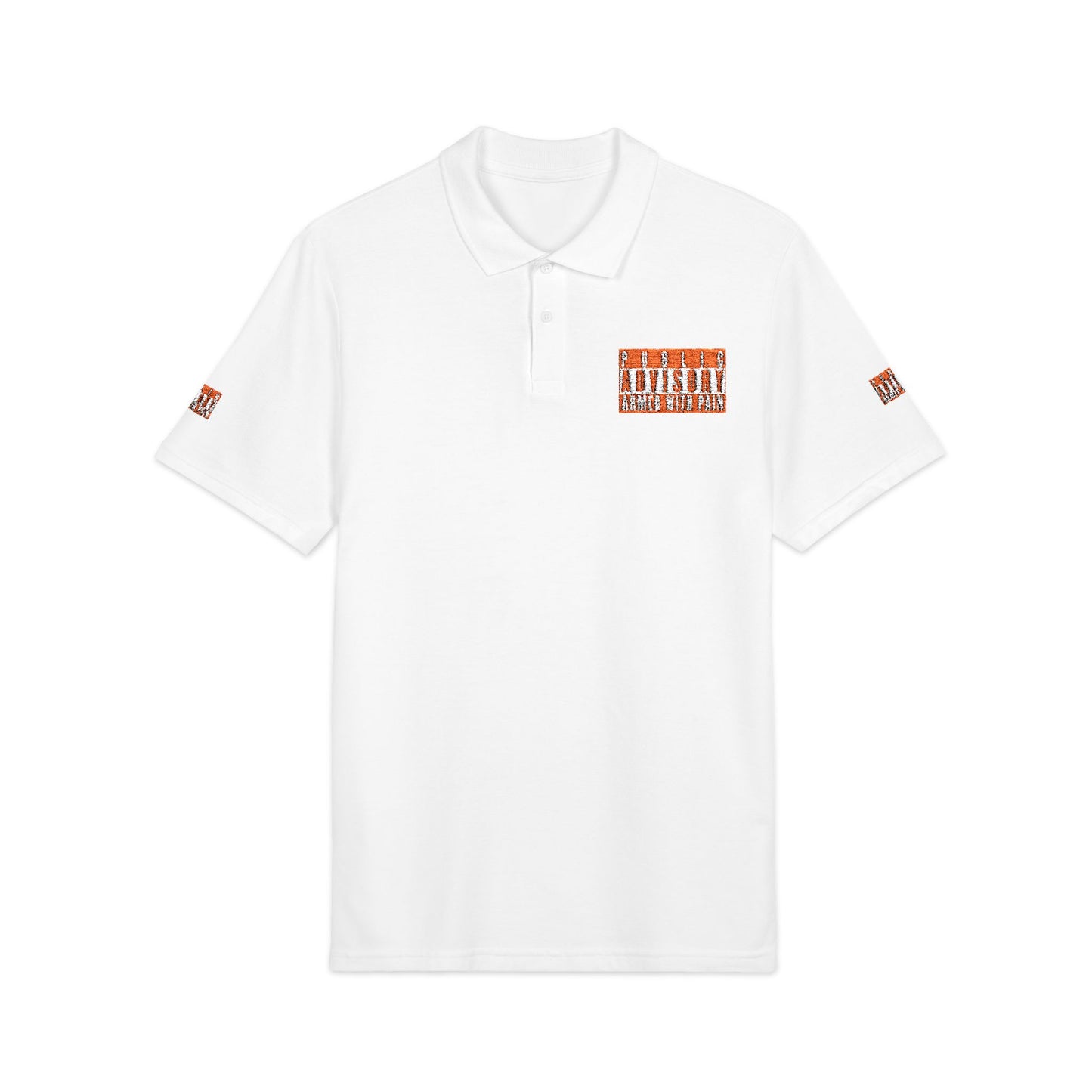 Armed With Pain “Public Advisory” 
Polo Shirt