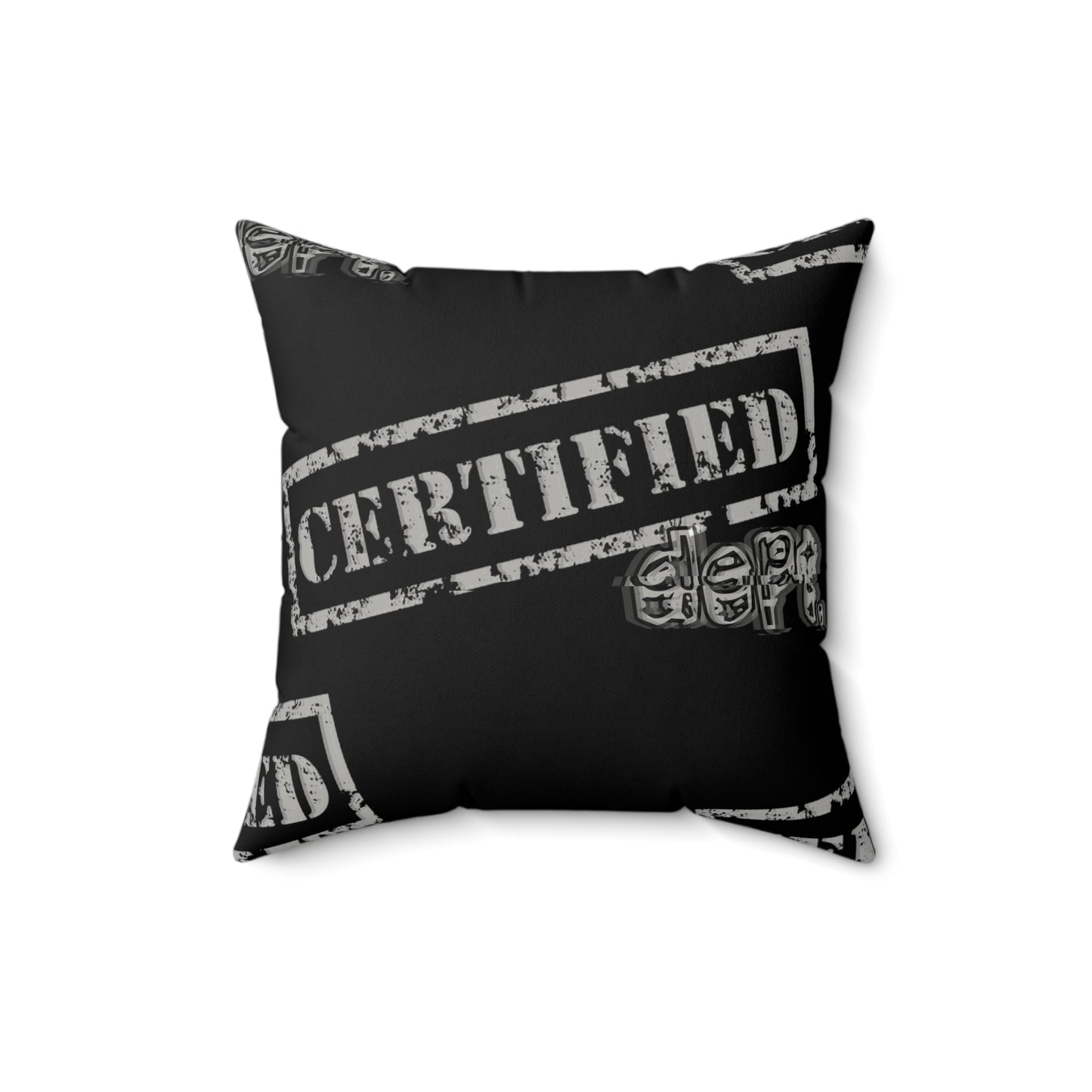 Certified Dept. “Therefore” Faux Suede Pillow