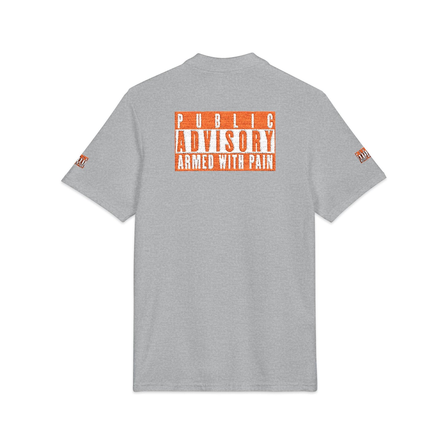 Armed With Pain “Public Advisory” 
Polo Shirt